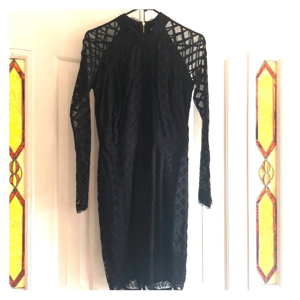 Black Lacy Midi Dress